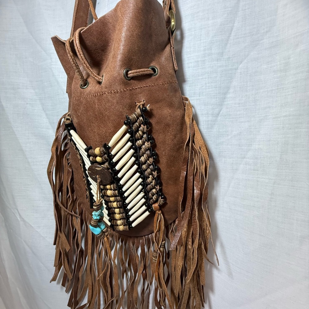 Boho Fringe Leather Bag
